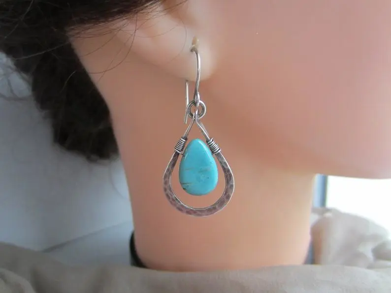 925 Turquoise Drop Earrings