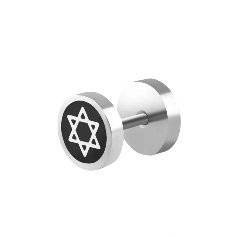 8mm Pattern Dumbbell Earrings Fashion Trend