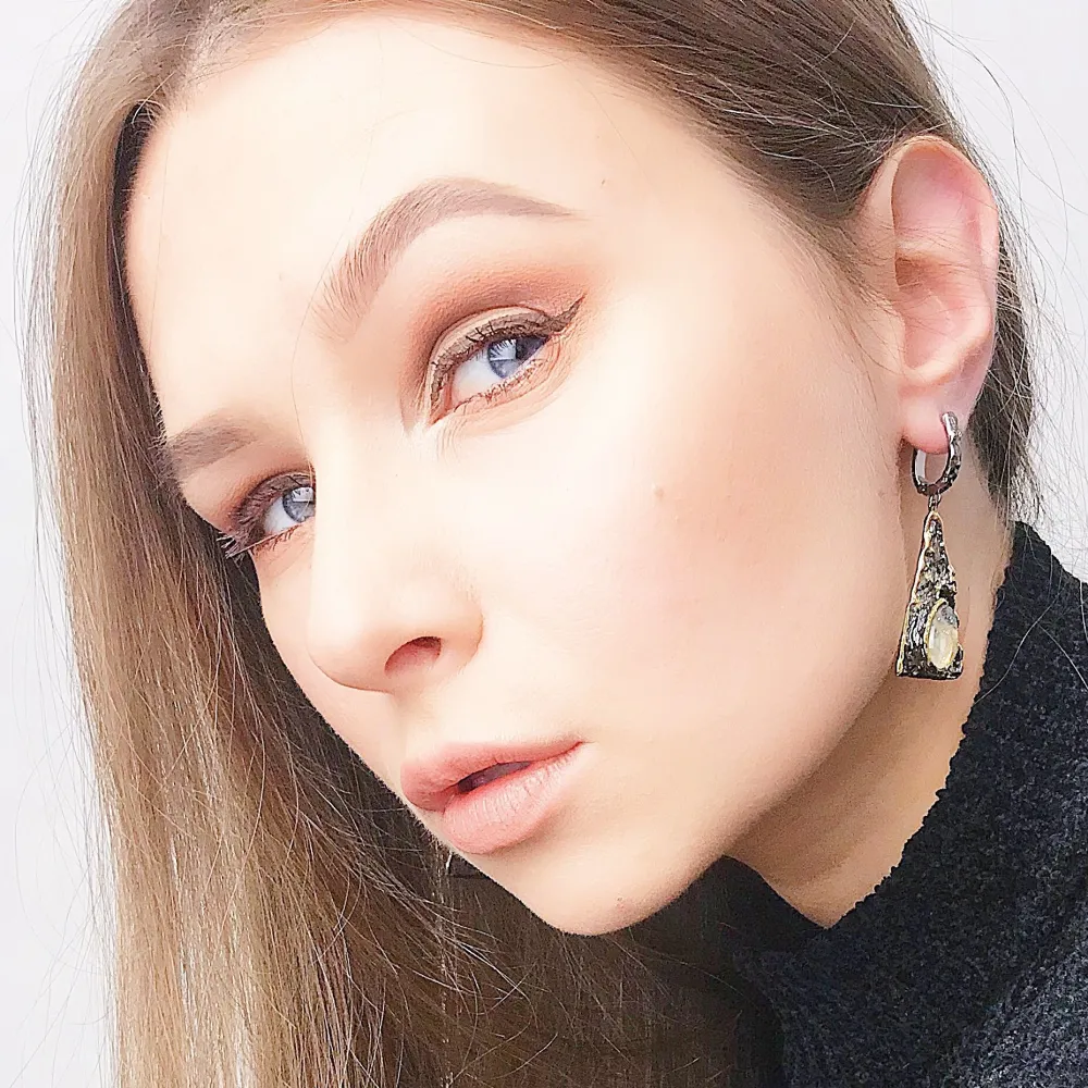 Gold-plated Earrings With Watermelon Stones