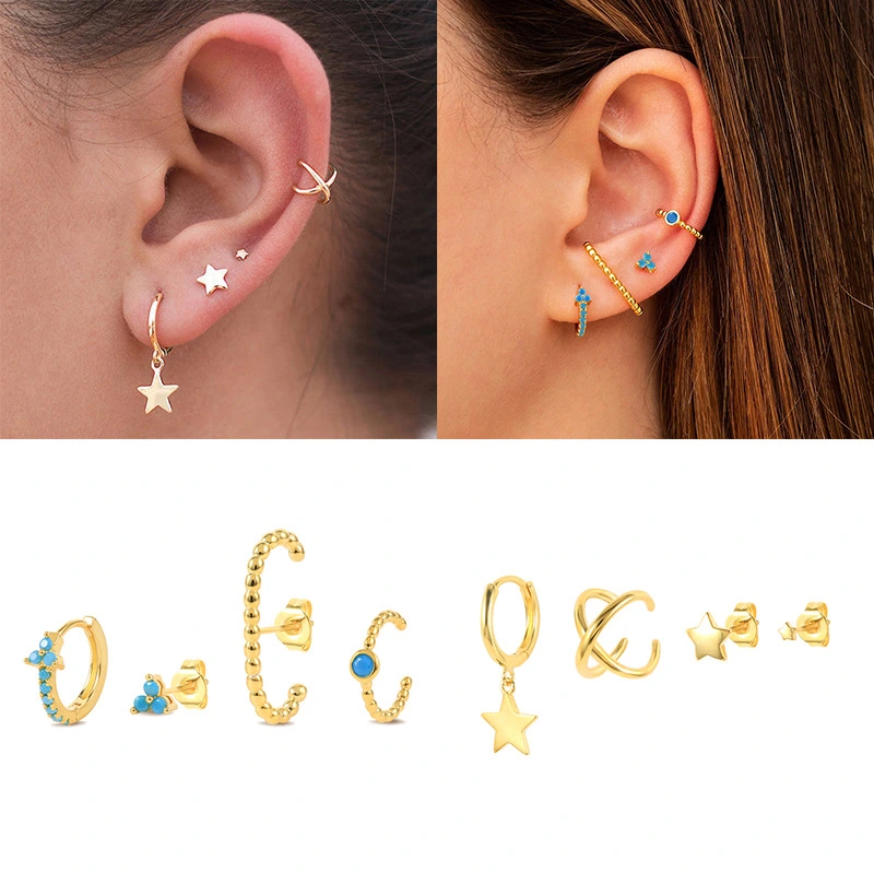 Earrings Ear Clips Bone Clip Set 4-piece Combination