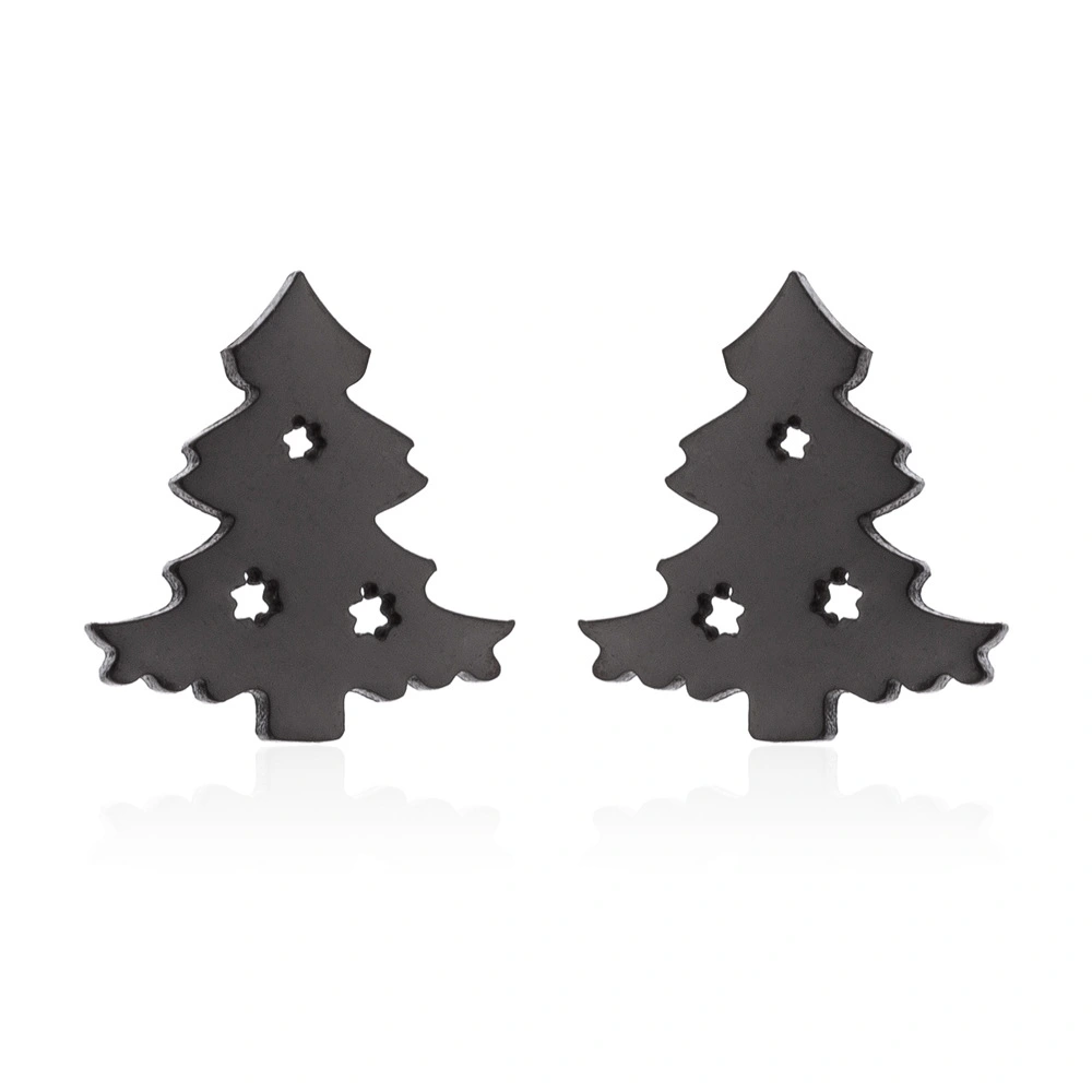 Stainless Steel Big Tree Round Ear Bone Studs Personalized Fashion Earrings