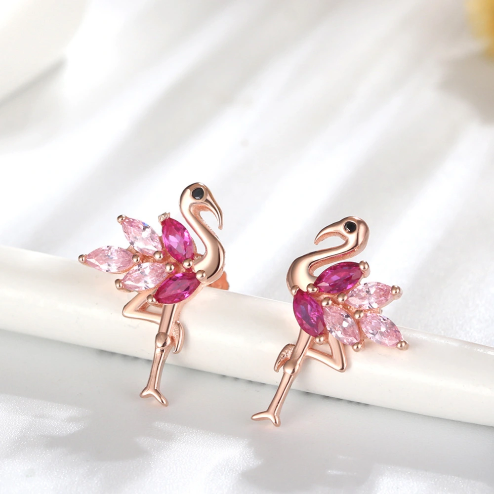 Sterling Silver Original Earrings Rose Gold Three-dimensional