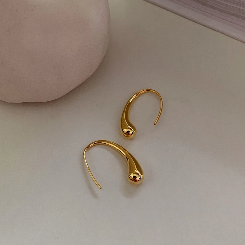 Extremely Simple Ear Hook Water Drop Earrings Hypoallergenic