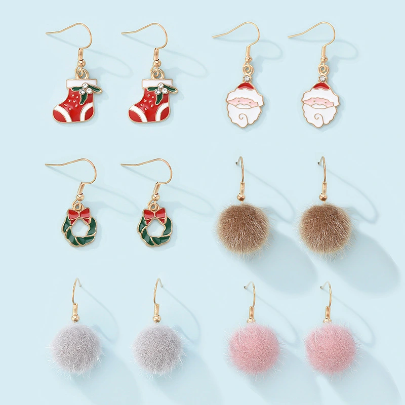 New Fashion All-match Christmas Tree Bell Earrings