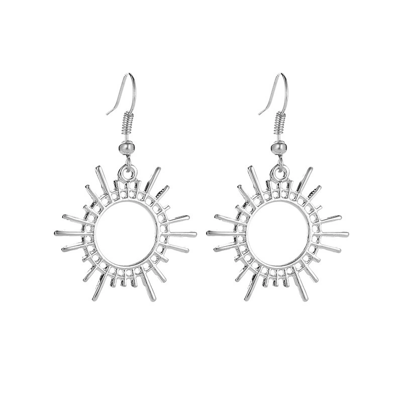 Creative Geometric Alloy Jewelry Female Sun Earrings