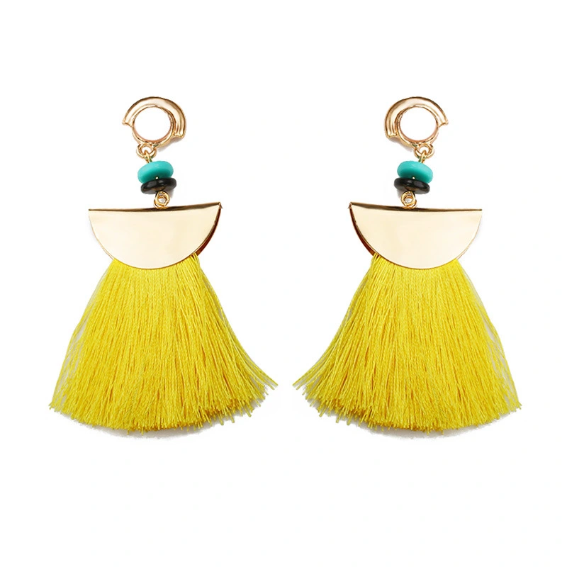 Exaggerated Female Fan-shaped Tassel Earrings