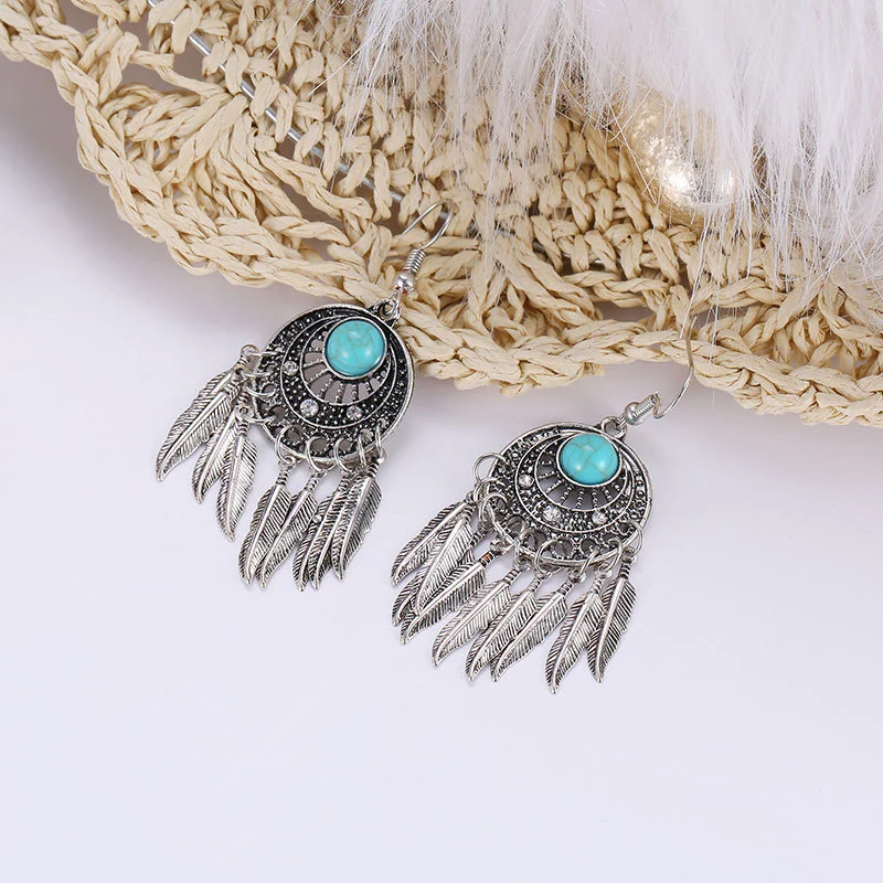 Bohemian Round Silver-plated Fashion Earrings