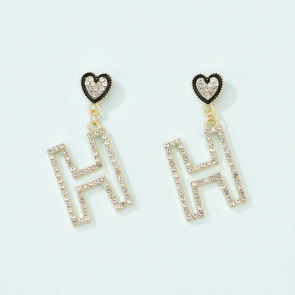 Long Love H Letter Earrings Exaggerated