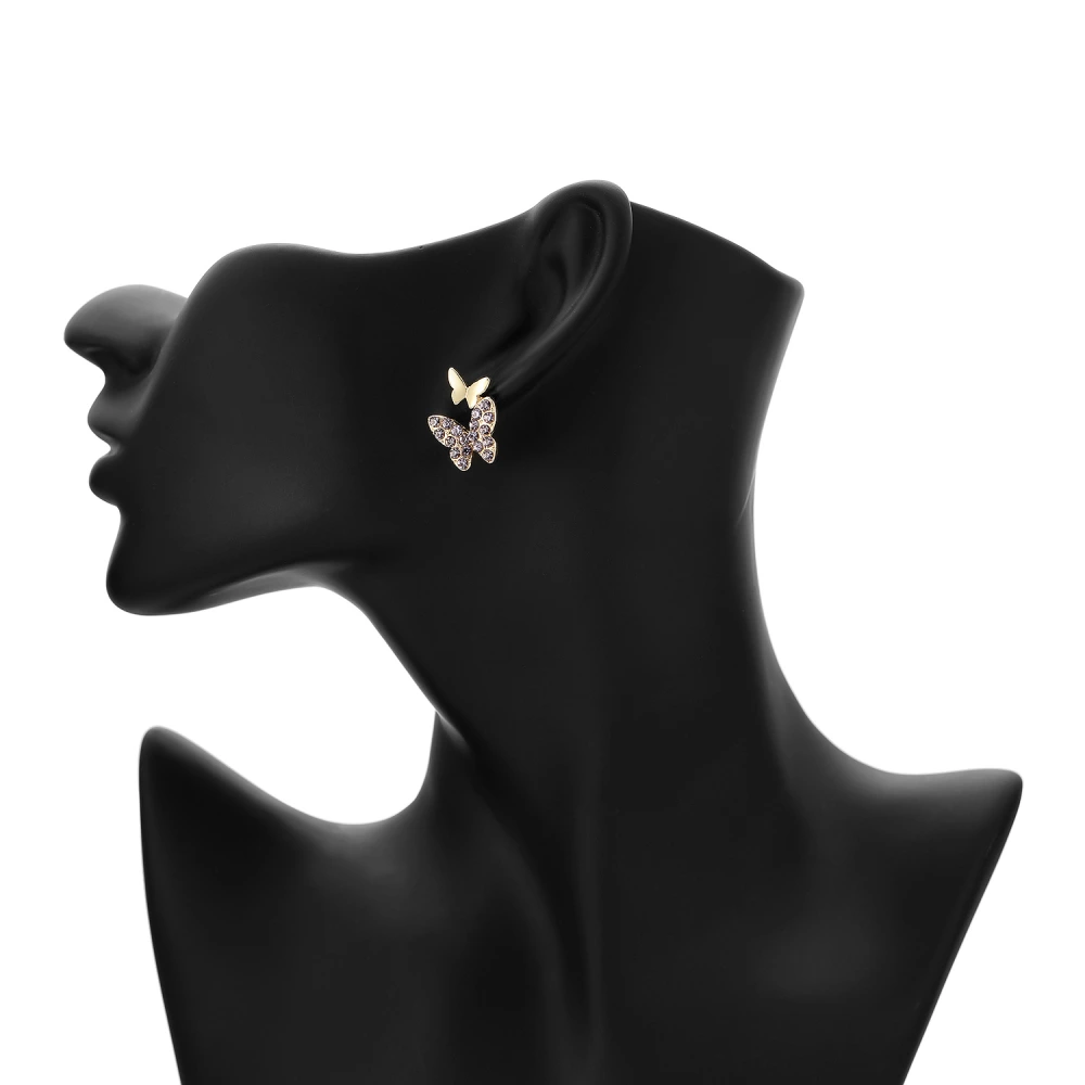 Playful And Cute Micro-inlaid Zircon Butterfly Earrings