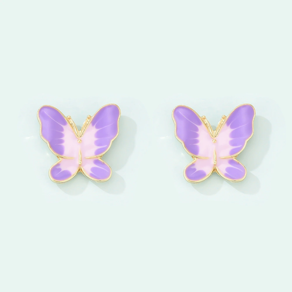 Super Fairy Purple Bow Stud Earrings Women