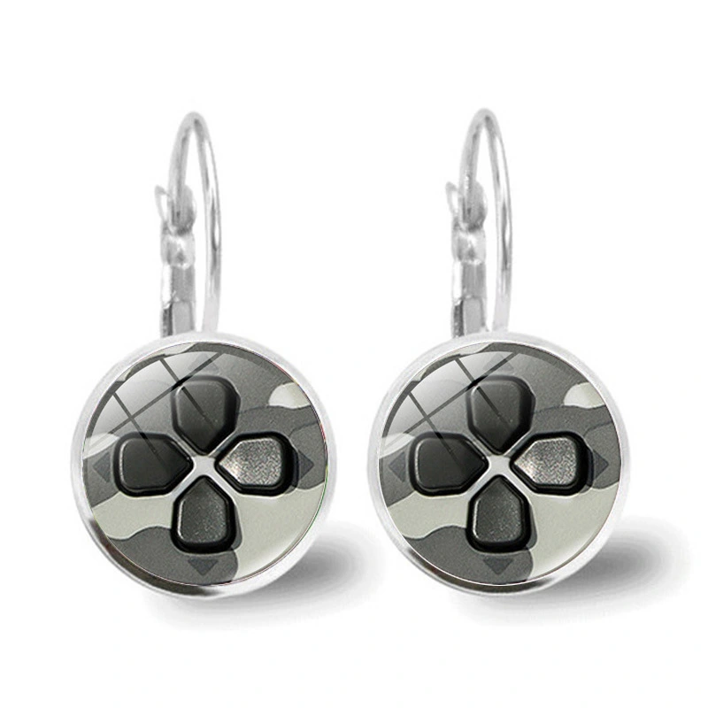 Game Controller Time Gem Earring Metal