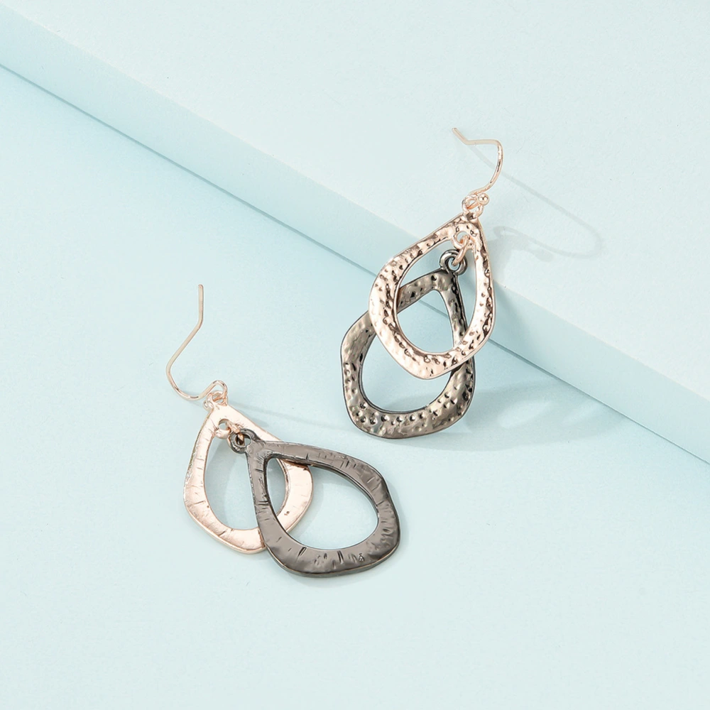 Geometric Exaggerated Two-tone Alloy Earrings