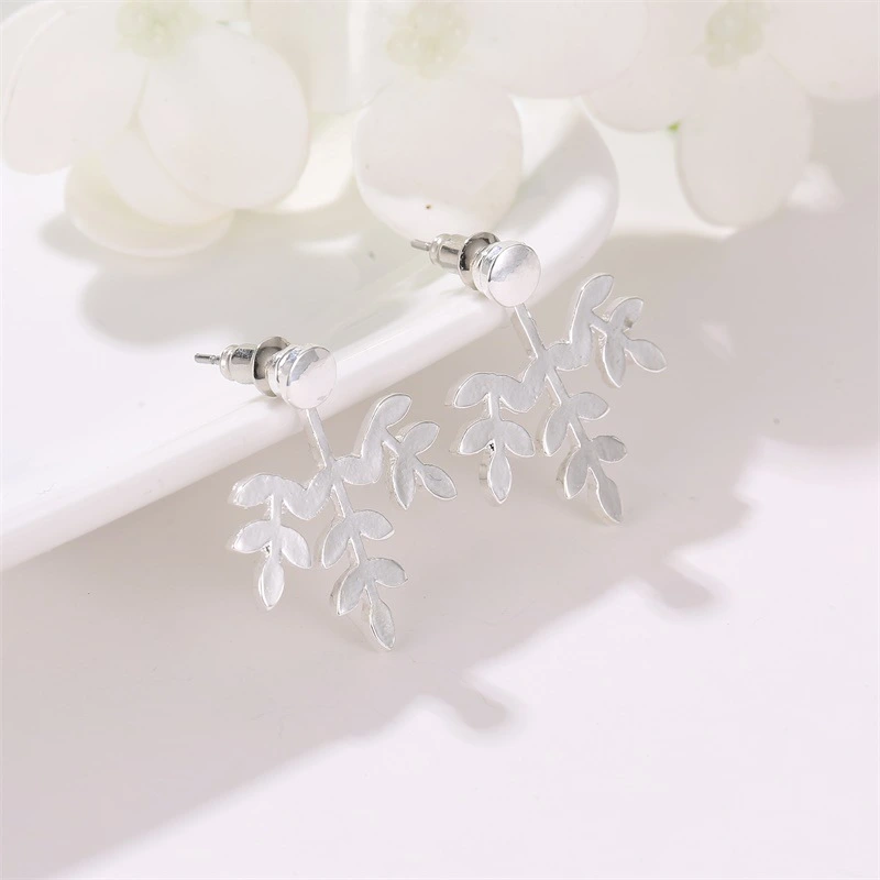 Personality Leaf Hollow Earrings Female Cold Wind