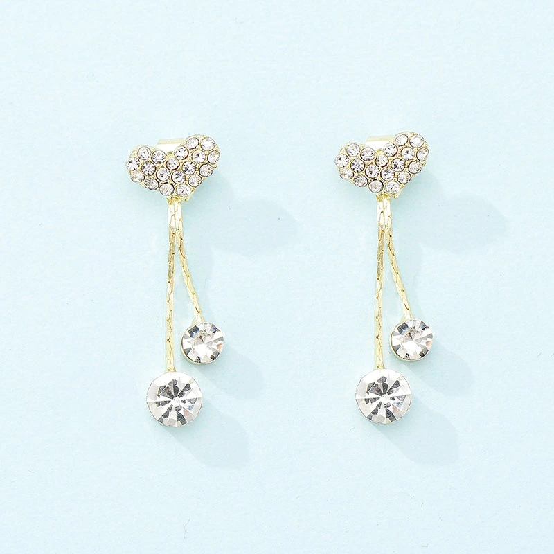 Simple Forest Gold Earrings With Diamonds