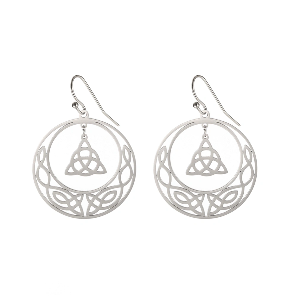 Triangle Solomon Flower Knot Exaggerated Atmospheric Earrings