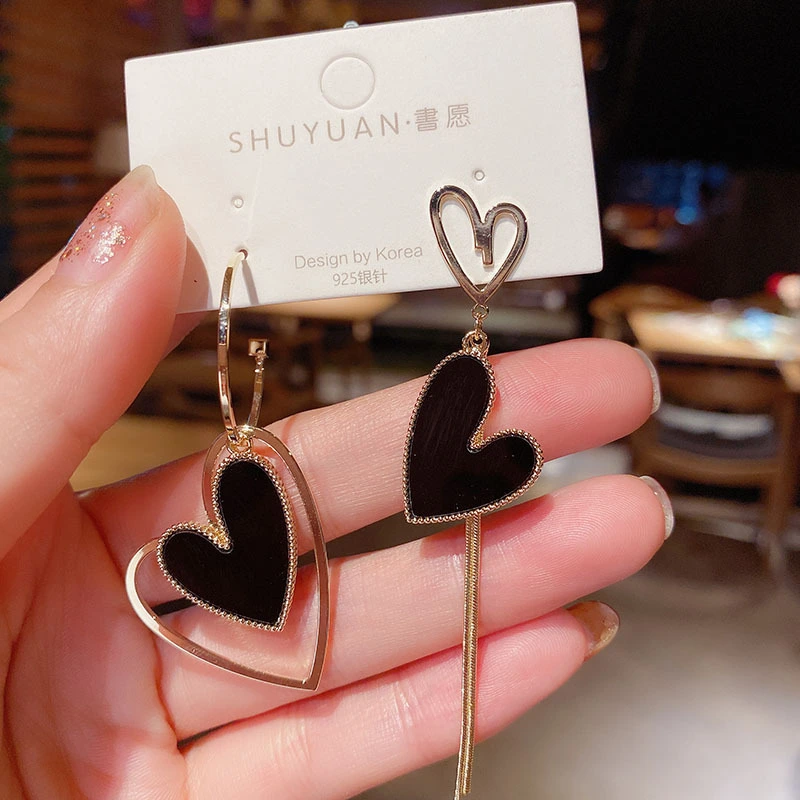 Love Half Hollow Pearl Rhinestone Stud Earrings