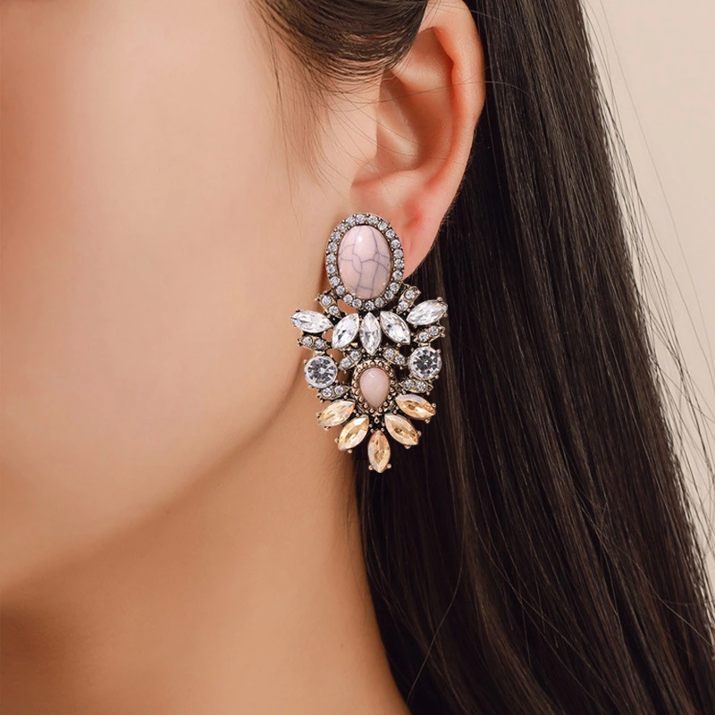 Creative Fashion Alloy Earrings With Diamonds