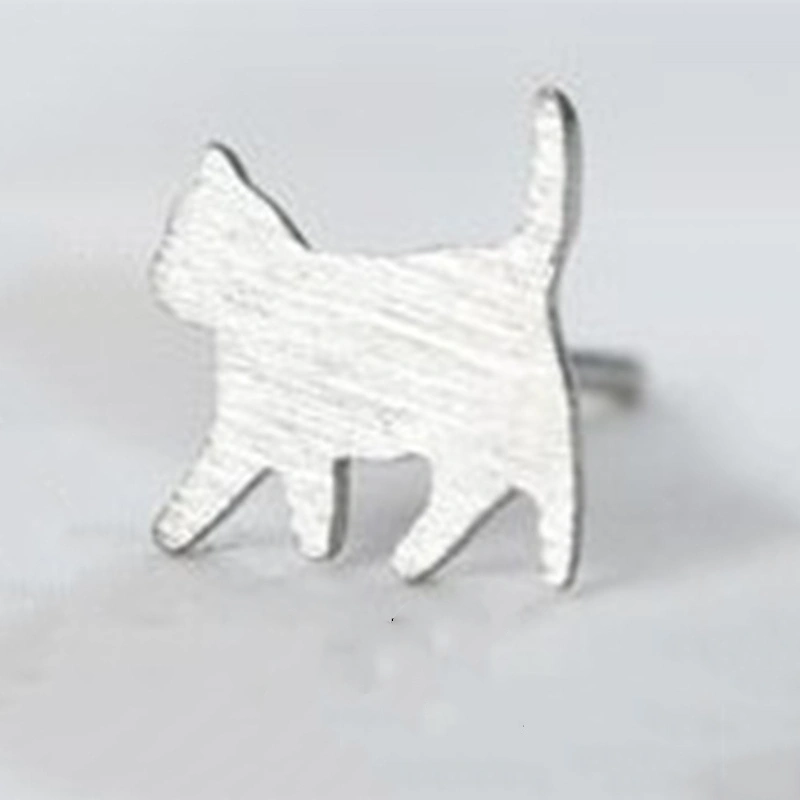 Naughty Cat Elf Stud Earrings In Sterling Silver