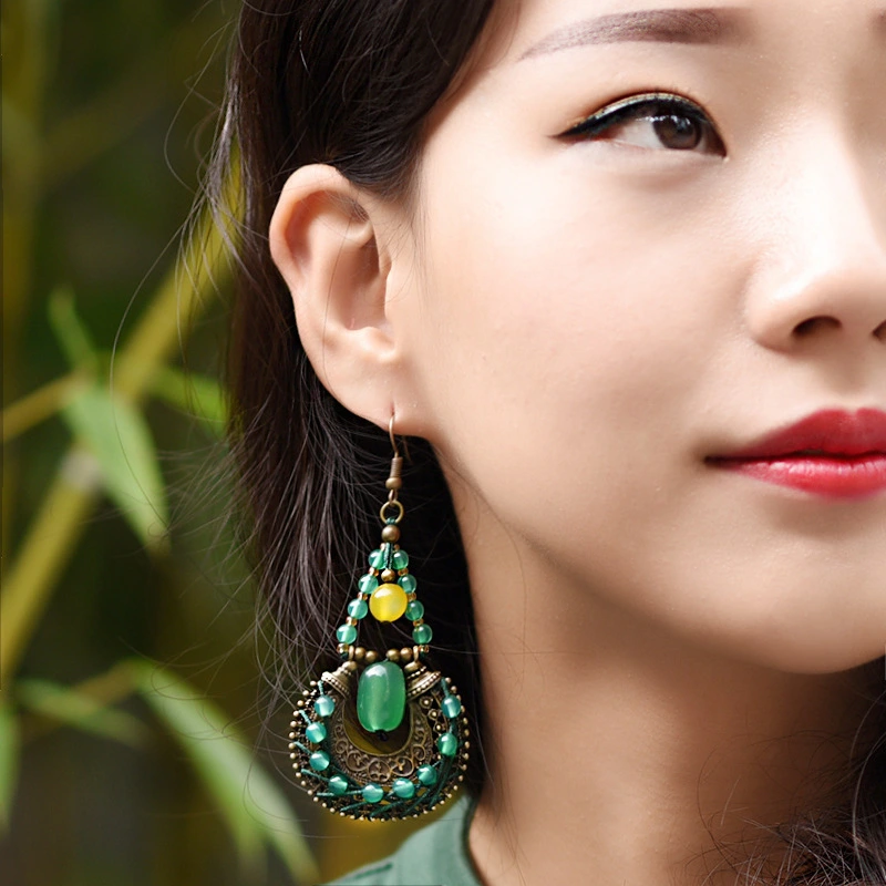 Ethnic Style Handmade Agate Earrings