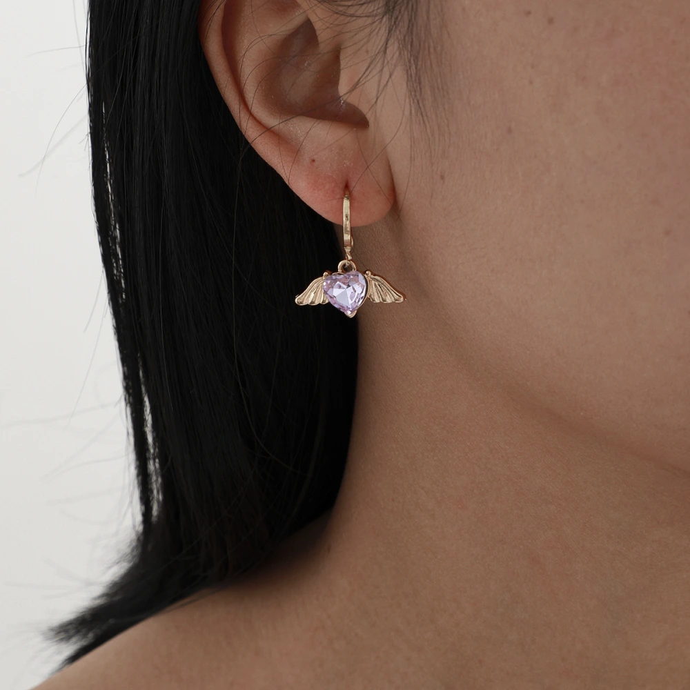 Fashionable Temperament Micro Inlaid Heart-shaped Butterfly Earrings