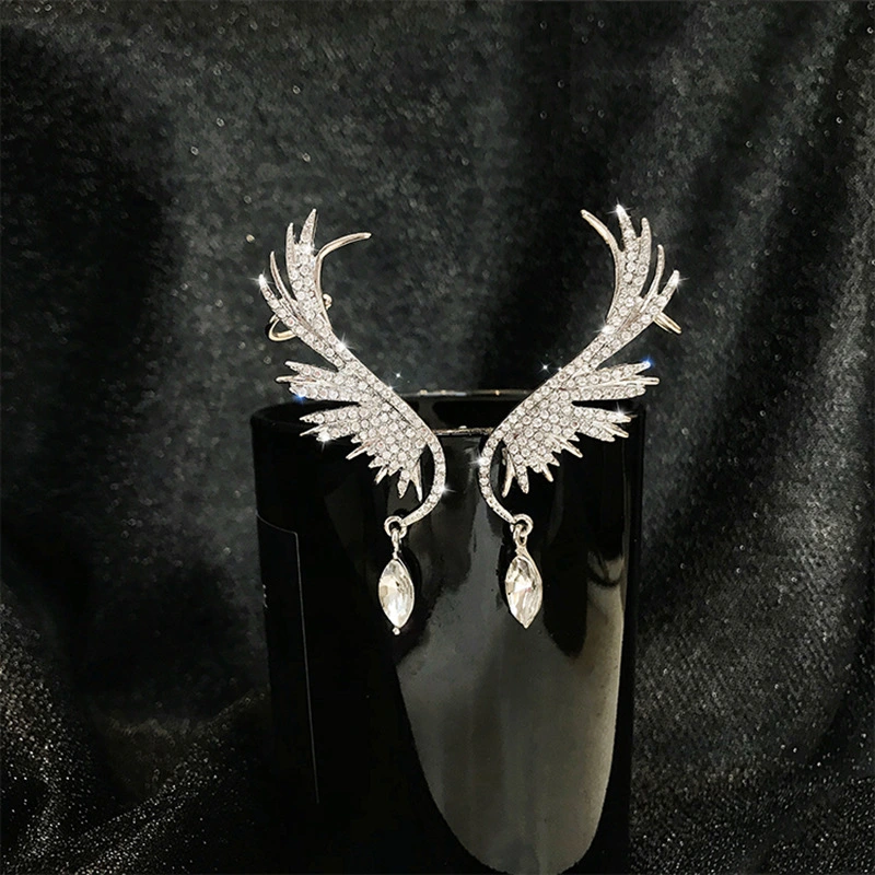 Silver Post Luxury Angel Wing Earrings