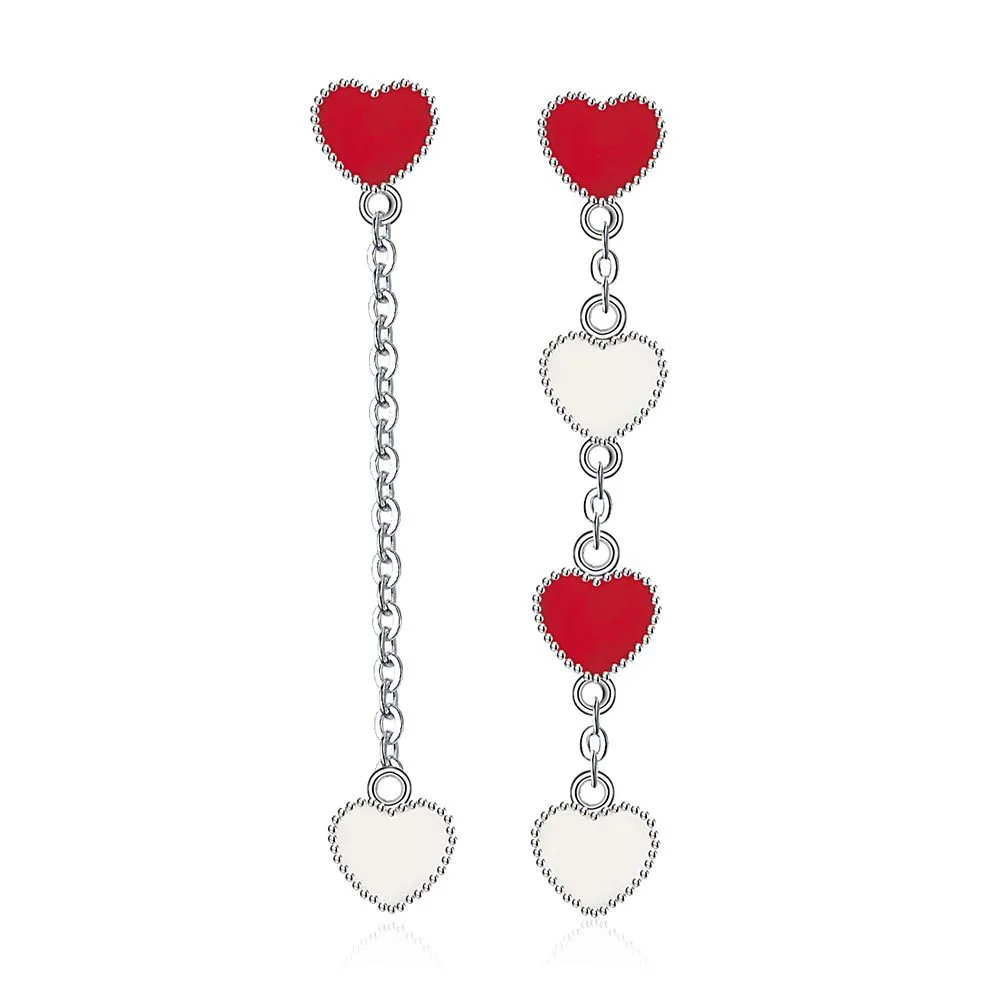 Mid-length Tassel Heart-shaped Confession Earrings