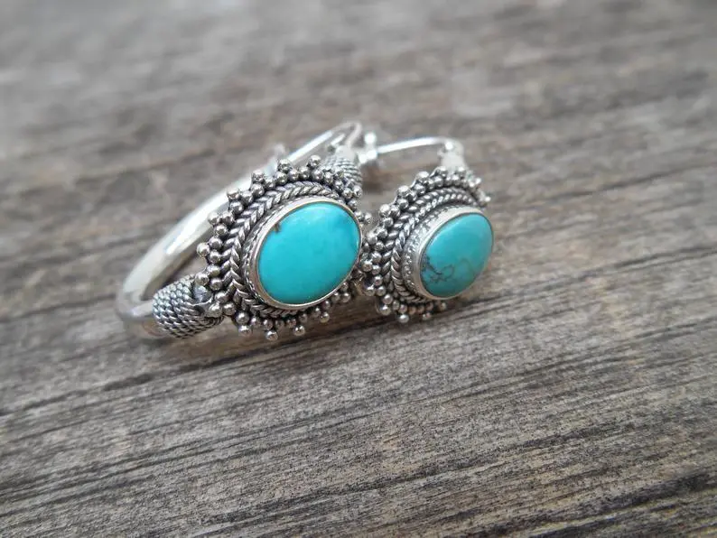 Bohemian Vintage Turquoise Earrings For European And American Ladies