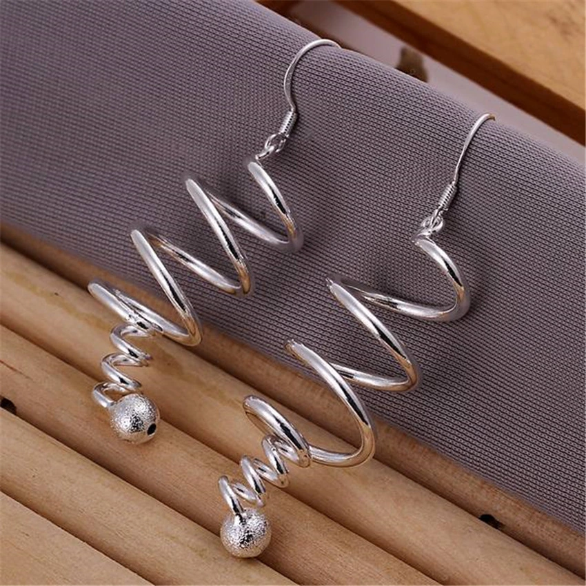 Silver Plated Rotating Lantern Shape Fashion Earrings