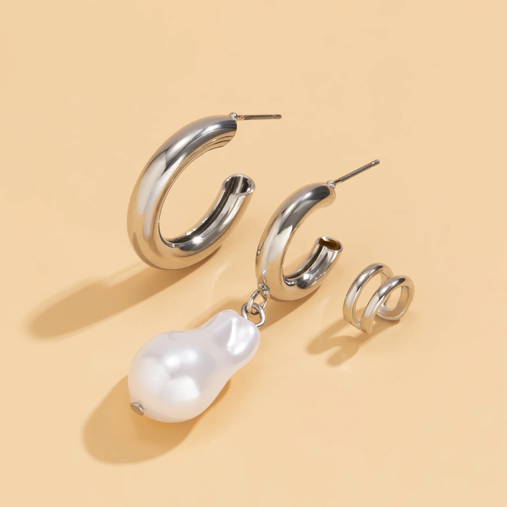 Retro Shaped Water Drop Pearl Earrings Simple