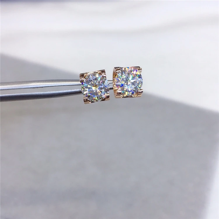 Super Flash Genuine Moissan Diamond Earrings