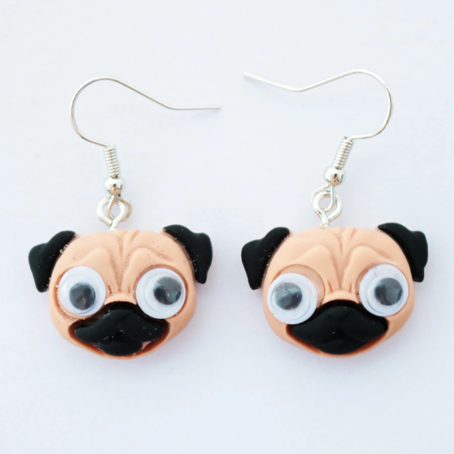 Resin cat and puppy earrings