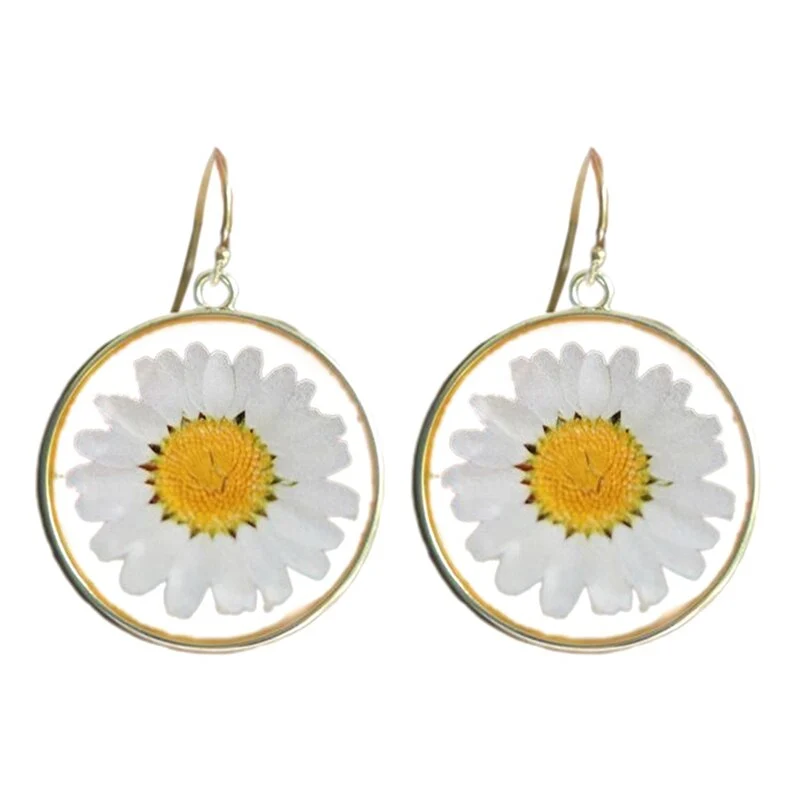 New Wrinkled Chrysanthemum Flower Geometric Earrings