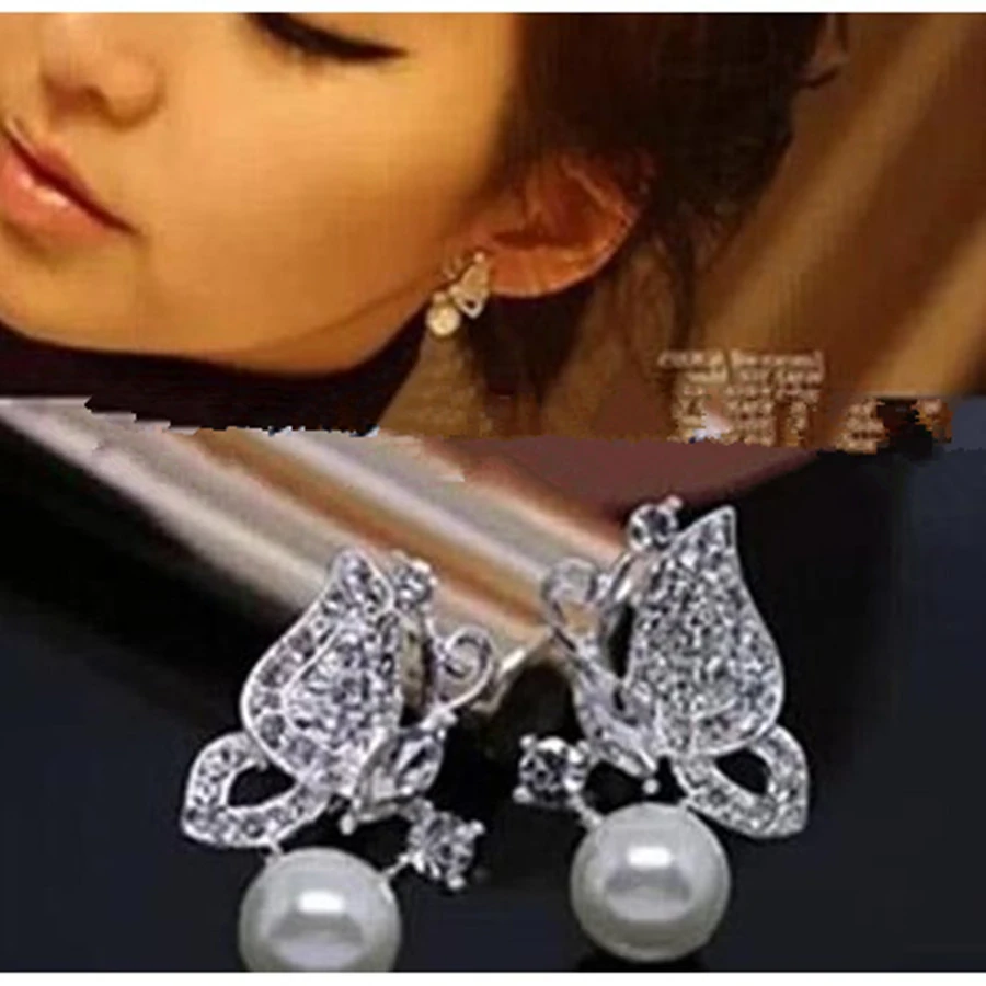 Bridal temperament no hole Pearl Earrings ear clip