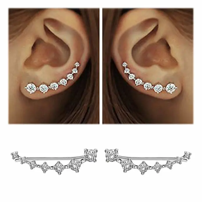 Row diamond earrings