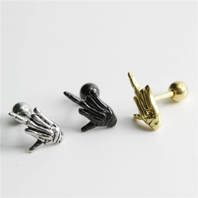 Titanium steel finger earrings