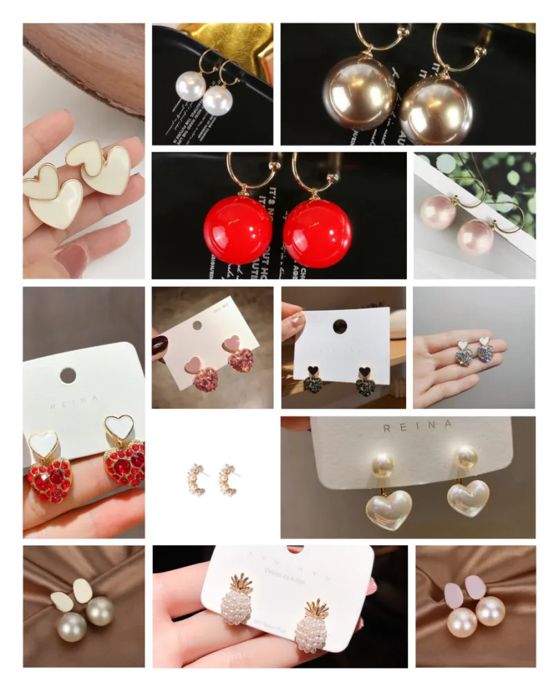 Heart shaped pearl earrings