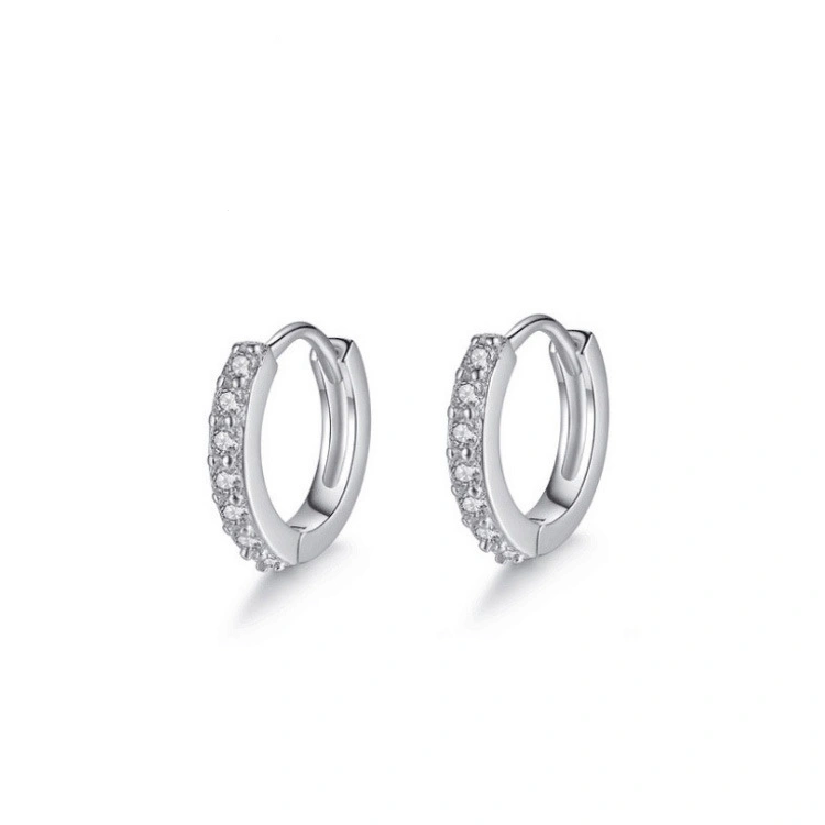 Temperament Black And White Zircon Auricular Ring