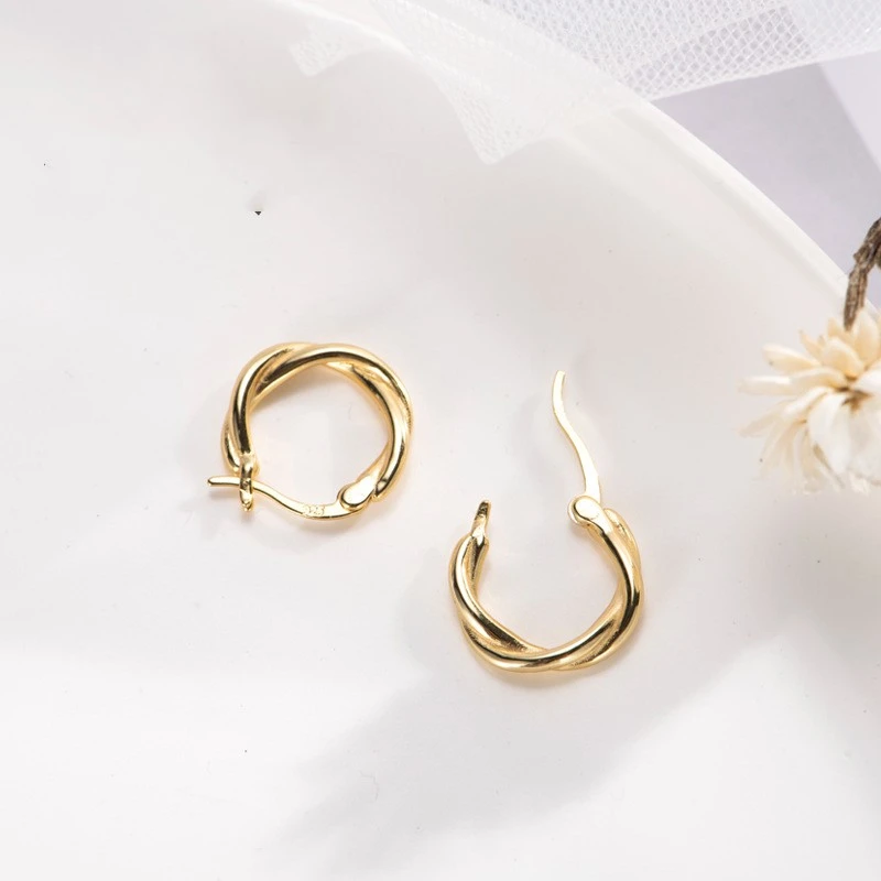 Fashion twist earrings simple niche French style