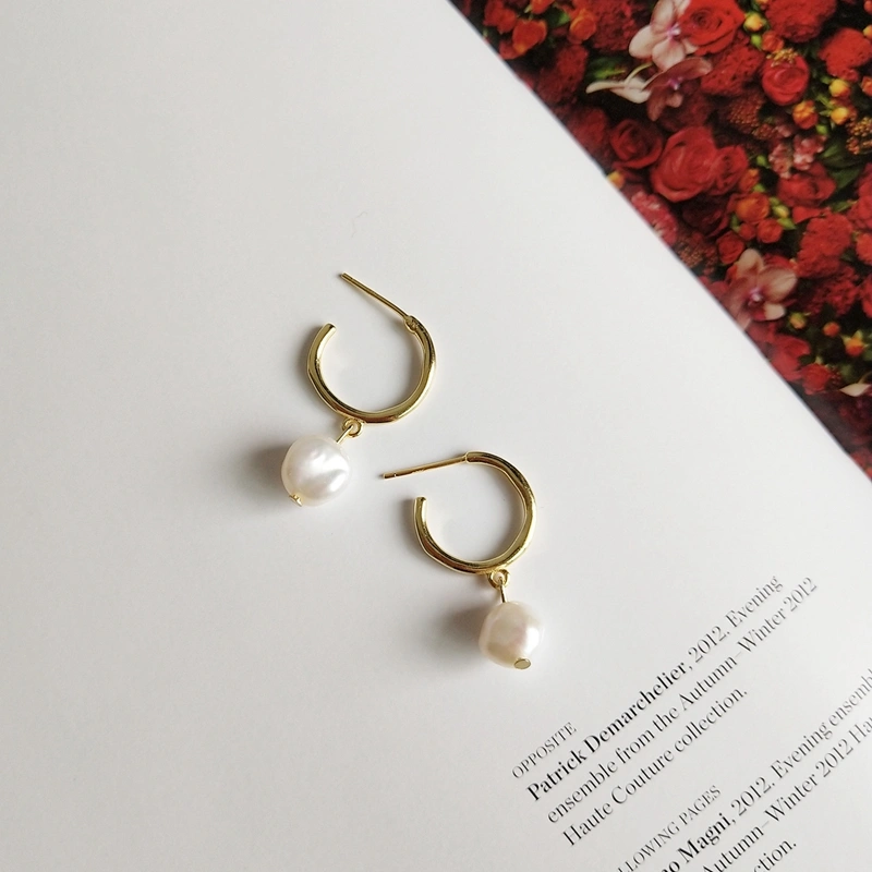 Korean Style Irregular Freshwater Pearl Earrings Women