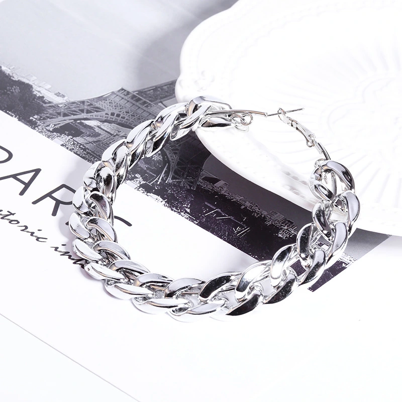 Chain alloy hoop earrings