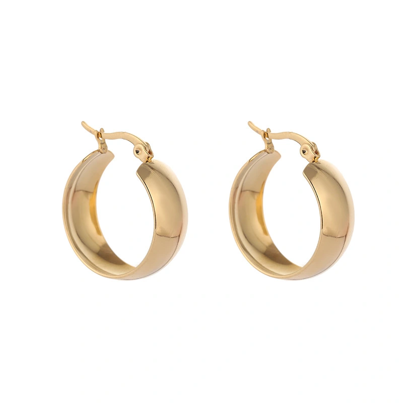 Stainless steel exaggerated round earrings