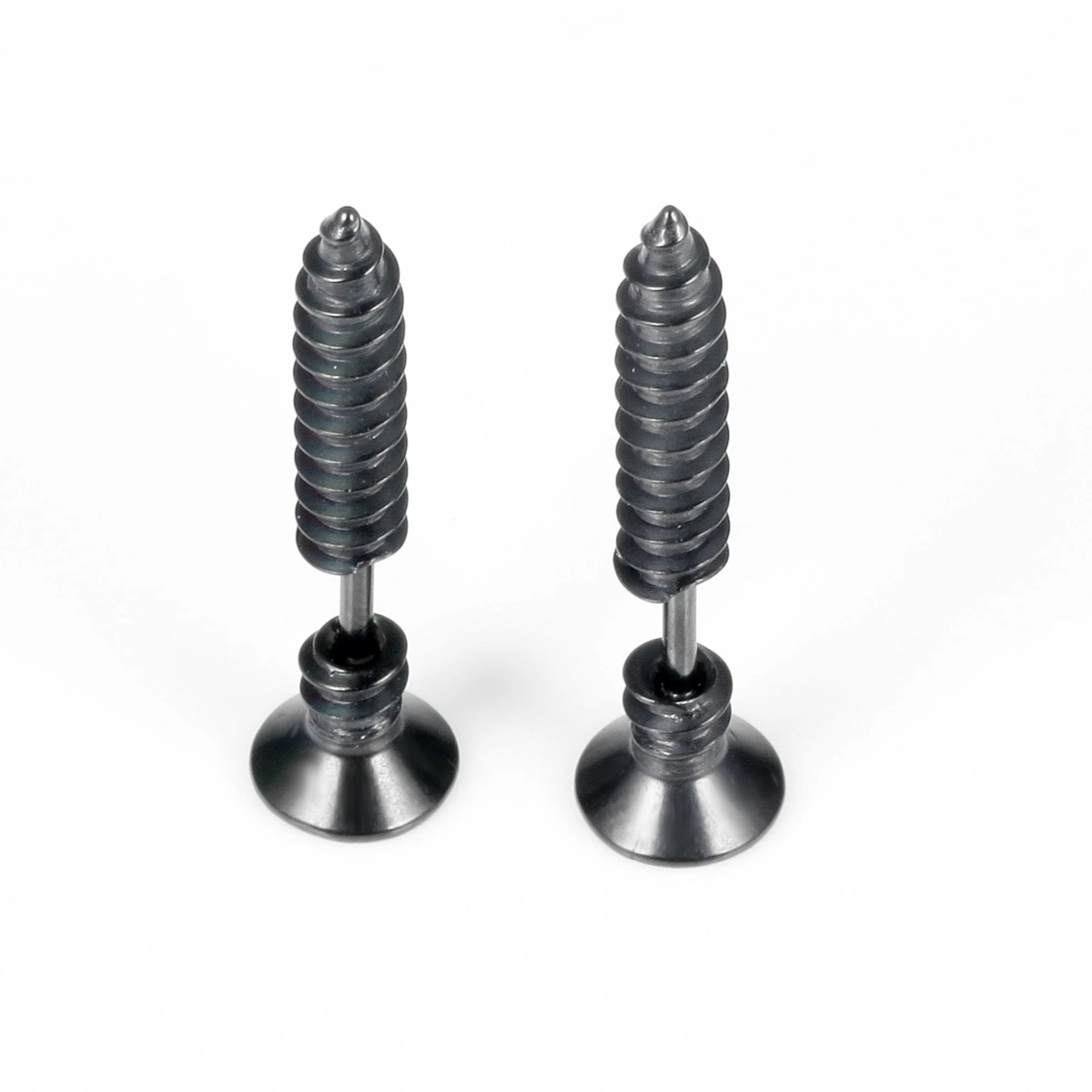 Screw piercing men's earrings
