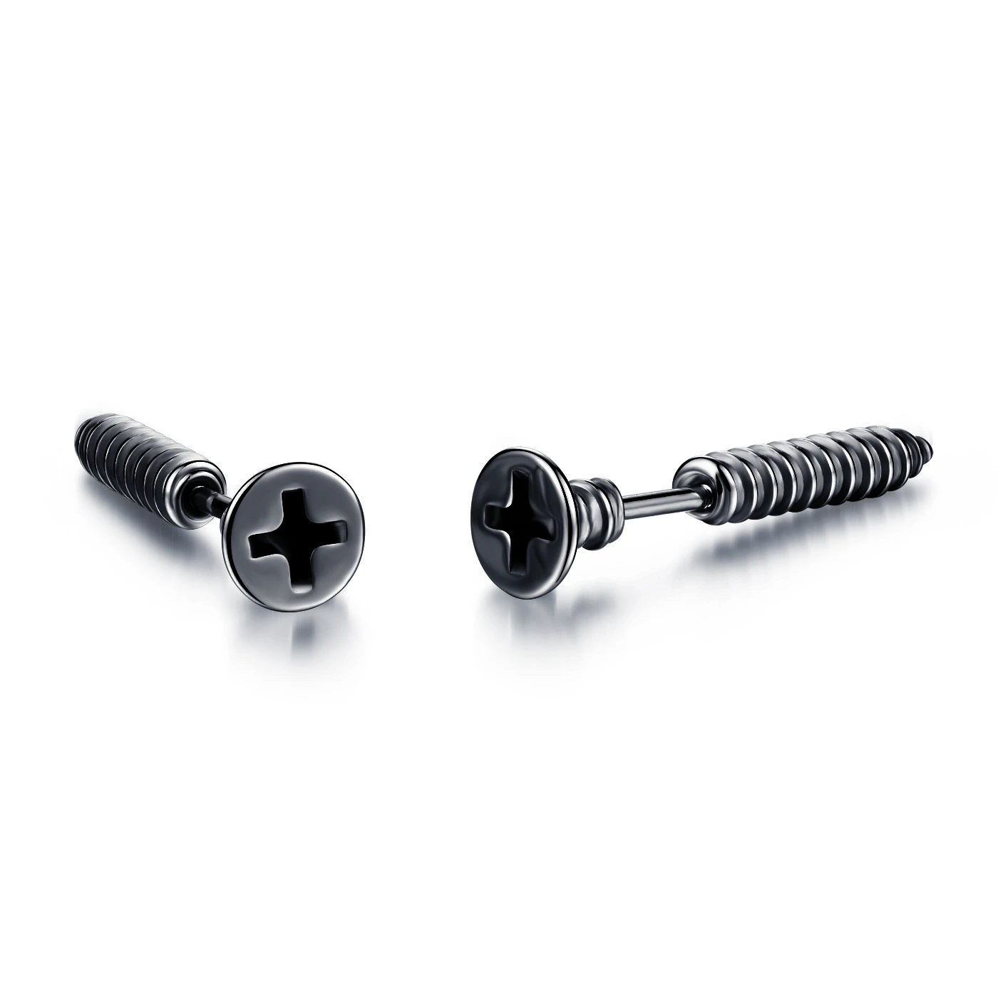 Screw piercing men's earrings