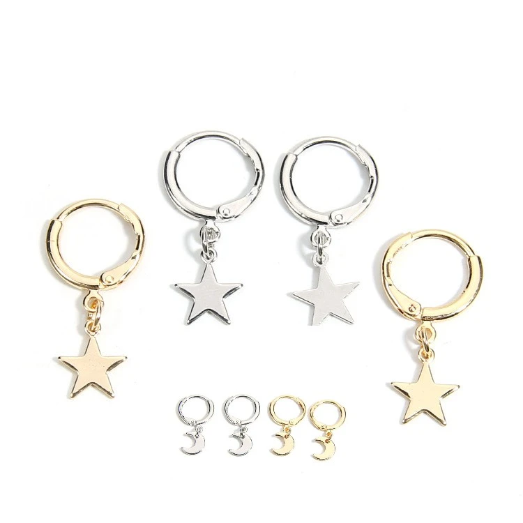 Star moon earrings