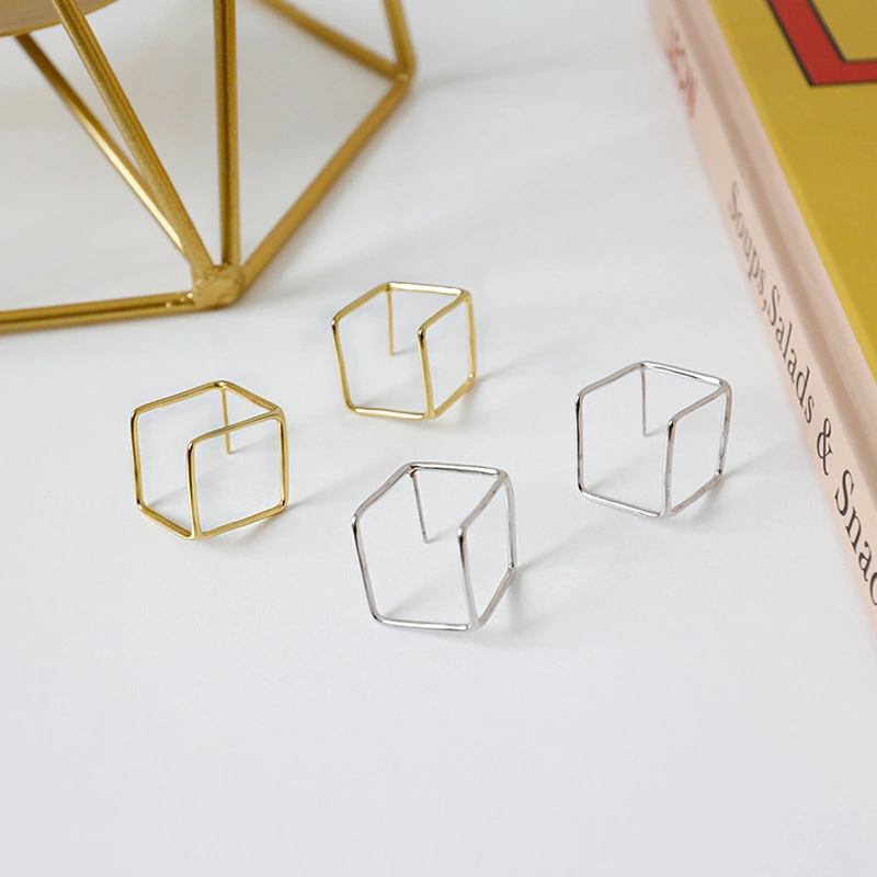 Geometric square hollow earrings