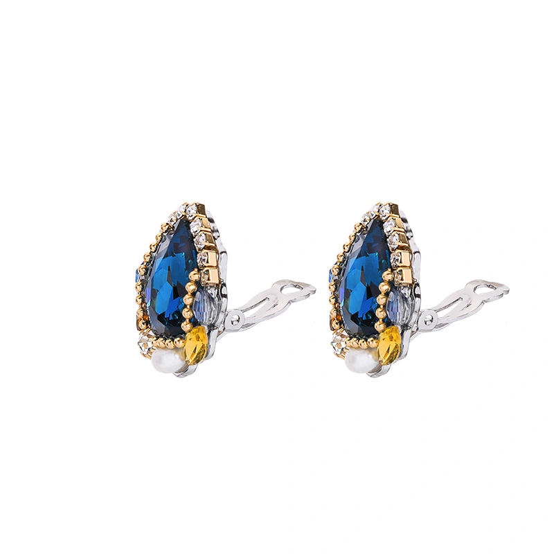 Geometric opal earrings with diamonds