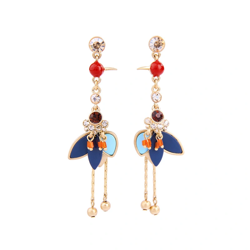 Fringed Bird Stud Earrings