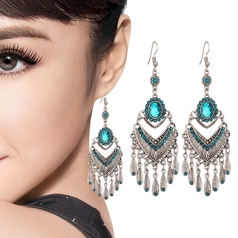 Multi-layered diamond vintage earrings