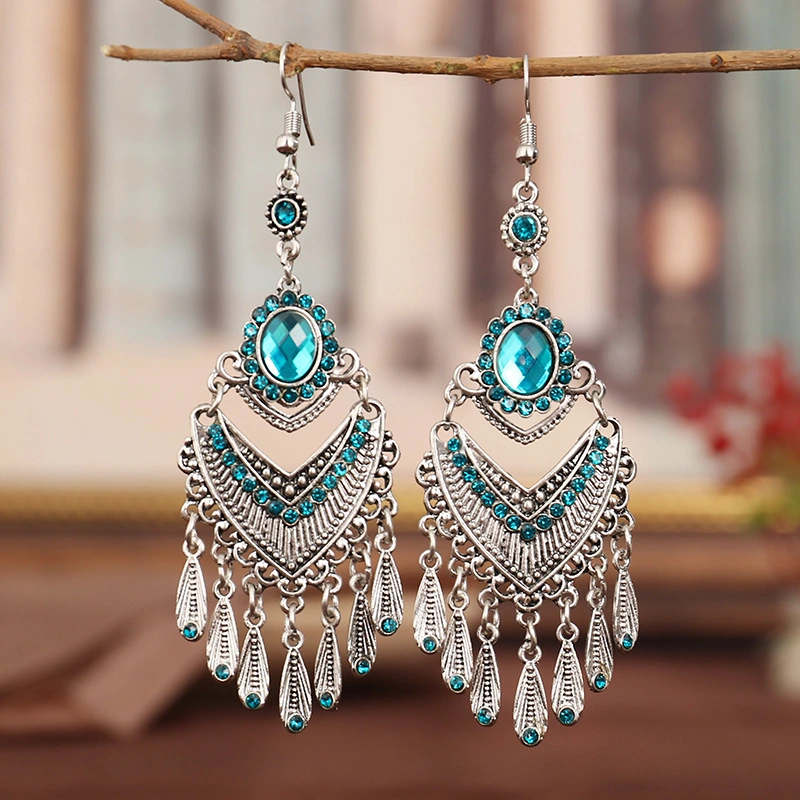 Multi-layered diamond vintage earrings