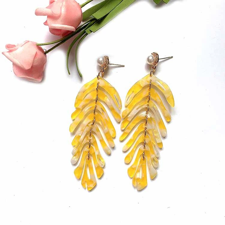 New Acrylic Leaf Earrings